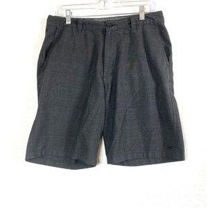 O’Neill Men's Flat Front Walking Casual Shorts 10” Inseam Size 32 Black Plaid